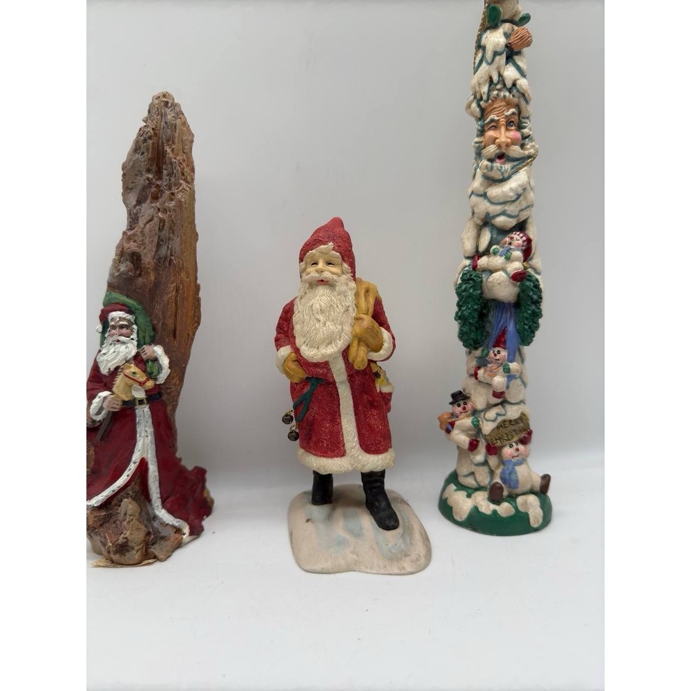 3 New Year's vintage figurines Hallmark The Heirloom Santa Collection